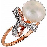 Женское золотое кольцо с бриллиантами и жемчугом, 1546312