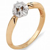 Золотое кольцо с бриллиантом, 1553992