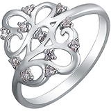 Женское серебряное кольцо с куб. циркониями, 1614408