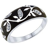 SOKOLOV Женское серебряное кольцо с куб. циркониями и эмалью, 1640520