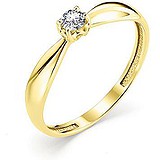 Золотое кольцо с бриллиантом, 1649736