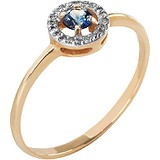 Женское золотое кольцо с сапфиром и бриллиантами, 1673032