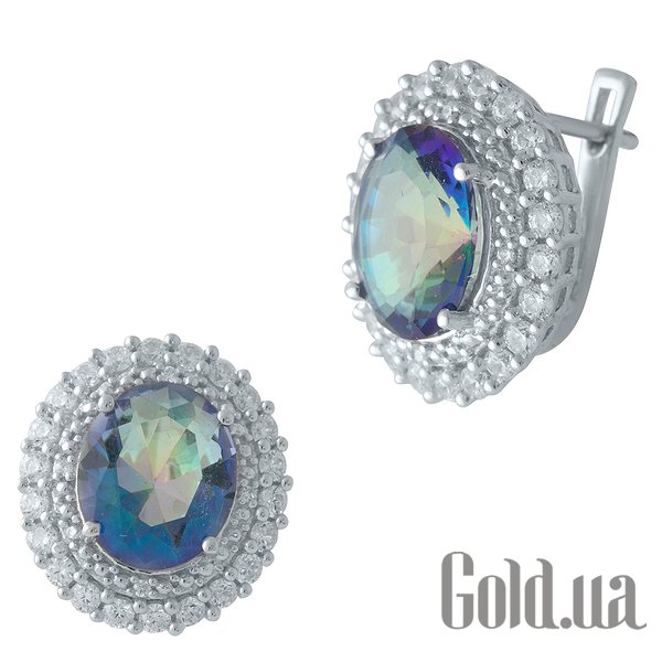 

Серьги Fresh Jewelry, Серебряные серьги с топазами и куб. циркониями