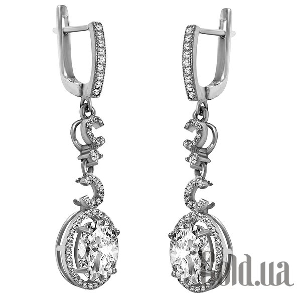 

Серьги с подвесками Lurie Jewelry, Серебряные серьги с куб. циркониями