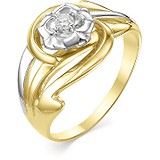 Женское золотое кольцо с бриллиантом, 1604169