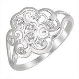 Женское серебряное кольцо с куб. циркониями, 1614409