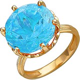 Женское золотое кольцо с синт. топазом, 1615689
