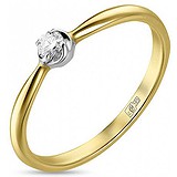 Золотое кольцо с бриллиантом, 1685321