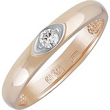 Золотое обручальное кольцо с бриллиантом, 1691465