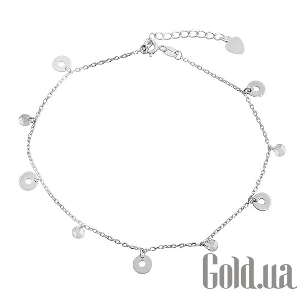

Браслет на ногу Fresh Jewelry, Серебряный браслет с куб. циркониями, 23