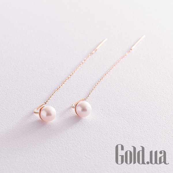 

Серьги с подвесками Украина, Золотые серьги с культив. жемчугом