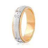 Золотое обручальное кольцо с куб. циркониями, 313417