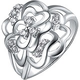 Женское серебряное кольцо с куб. циркониями, 1614410