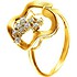 Жіноча золота каблучка з діамантами - фото 1