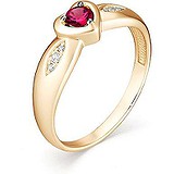 Золотое кольцо с бриллиантами и рубином, 1622346