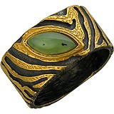 Женское серебряное кольцо с янтарем в позолоте, 1656394