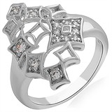 Женское серебряное кольцо с куб. циркониями, 1665098