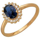 Женское золотое кольцо с бриллиантами и сапфиром, 1666634