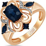 Женское золотое кольцо с бриллиантами и сапфирами, 1684810