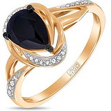 Женское золотое кольцо с бриллиантами и сапфиром, 1700938