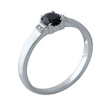 Женское серебряное кольцо с сапфиром и куб. циркониями, 1720906
