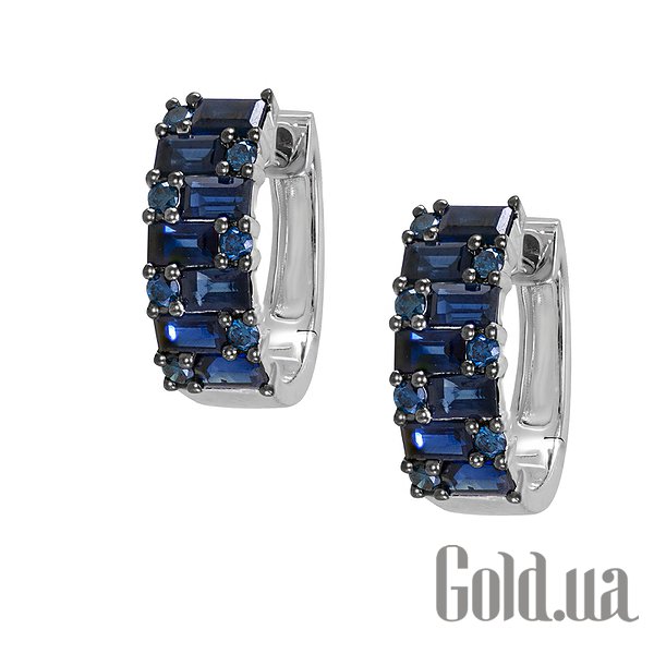 

Серьги Lurie Jewelry, Золотые серьги с бриллиантами и сапфирами