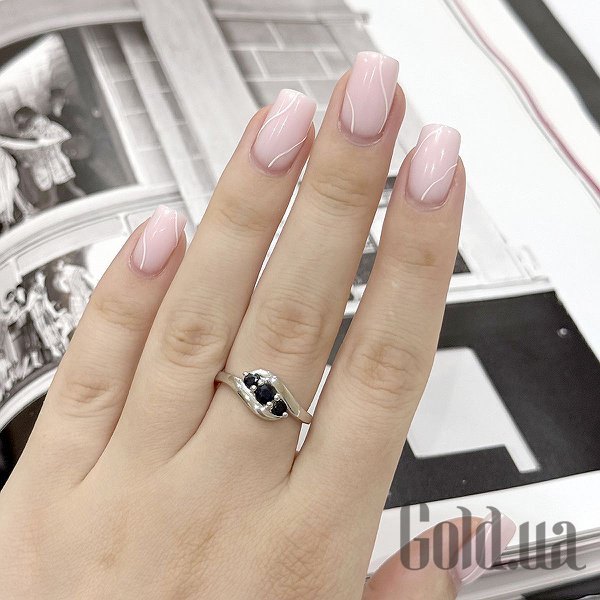 Каблучка Fresh Jewelry Жіноча срібна каблучка з сапфірами, 17