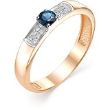 Женское золотое кольцо с бриллиантами и сапфиром, 1604171