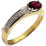 Женское золотое кольцо с рубином и бриллиантами, 1605195