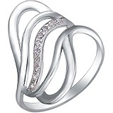 Женское серебряное кольцо с куб. циркониями, 1614411