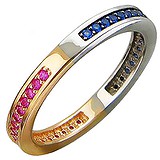 Женское золотое кольцо с синт. шпинелями и синт. рубинами, 1616971