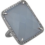 Женское серебряное кольцо с куб. циркониями и агатом, 1618763