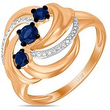 Женское золотое кольцо с бриллиантами и сапфирами, 1700939