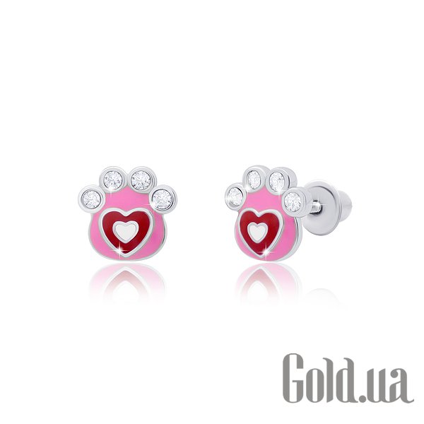 

Детские серьги UMa&UMi, Серебряные серьги с Swarovski Zirconia и эмалью