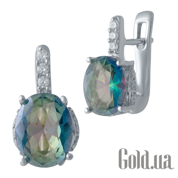 

Серьги Fresh Jewelry, Серебряные серьги с топазами и куб. циркониями