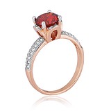 Женское серебряное кольцо с куб. циркониями в позолоте, 282443