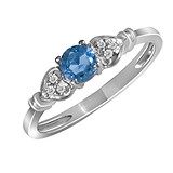 Женское золотое кольцо с бриллиантами и топазом, 012620