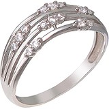 Женское серебряное кольцо с куб. циркониями, 1614412