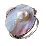 Женское серебряное кольцо с перламутром, 1619020