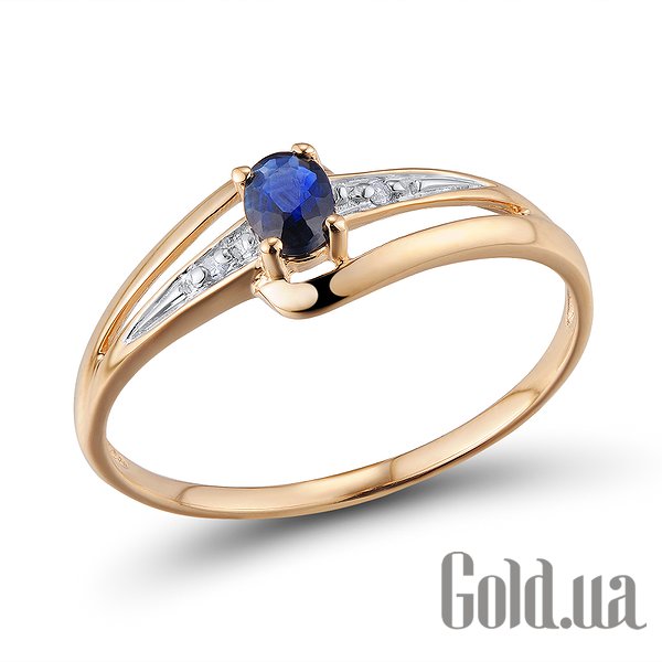 

Кольцо Lurie Jewelry, Женское золотое кольцо с бриллиантами и сапфиром, 17.5