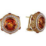 Золоті сережки з діамантами, сапфірами і цитринами, 1649740