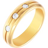 Золотое обручальное кольцо с бриллиантами, 1673036