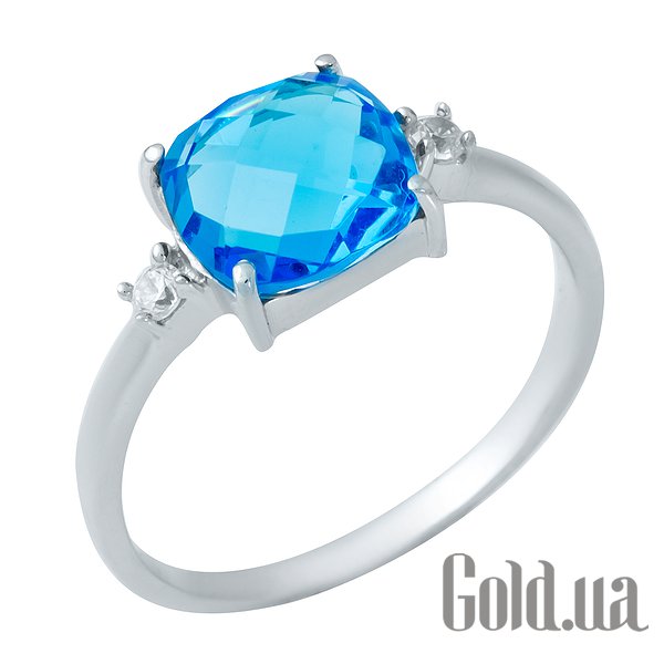 

Женские кольца Fresh Jewelry, Женское серебряное кольцо с синт. аквамарином и куб. циркониями, 18
