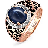 Kabarovsky Женское золотое кольцо с сапфиром, бриллиантами и эмалью, 1698636