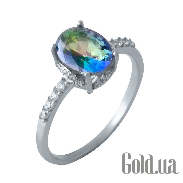 

Женские кольца Fresh Jewelry, Женское серебряное кольцо с топазом и куб. циркониями, 17.5