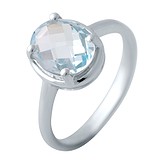 Женское серебряное кольцо с топазом