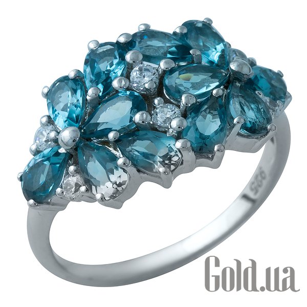 

Женские кольца Fresh Jewelry, Женское серебряное кольцо с топазами и куб. циркониями, 18.5