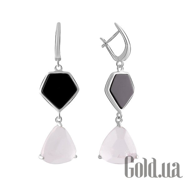 

Серьги с подвесками Fresh Jewelry, Серебряные серьги с кварцами и ониксами