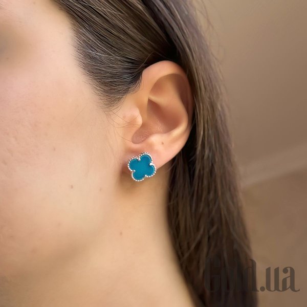 Сережки гвоздики Fresh Jewelry Срібні сережки з бірюзою