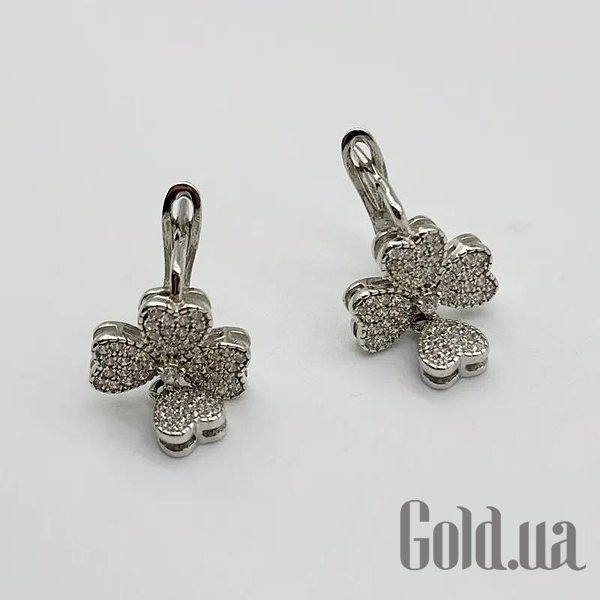

Серьги с подвесками Silvex925, Серебряные серьги с куб. циркониями